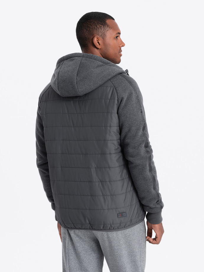Men's mid-season jacket - dark grey C601