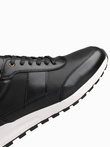 Adidași sport din piele ecologică pentru bărbați - negru V2 OM-FOSL-0181 