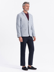 Blazer bărbătesc cu croială REGULAR cu in - albastru deschis V3 OM-BLZB-0128