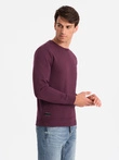Men's BASIC cotton non-stretch sweatshirt - maroon V3 OM-SSBN-0159