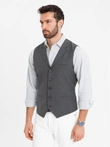 Men's suit vest with collar - graphite V2 OM-BLZV-0109