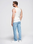 Men's cotton basic t-shirt with straps - white V1 OM-TSBT-0239