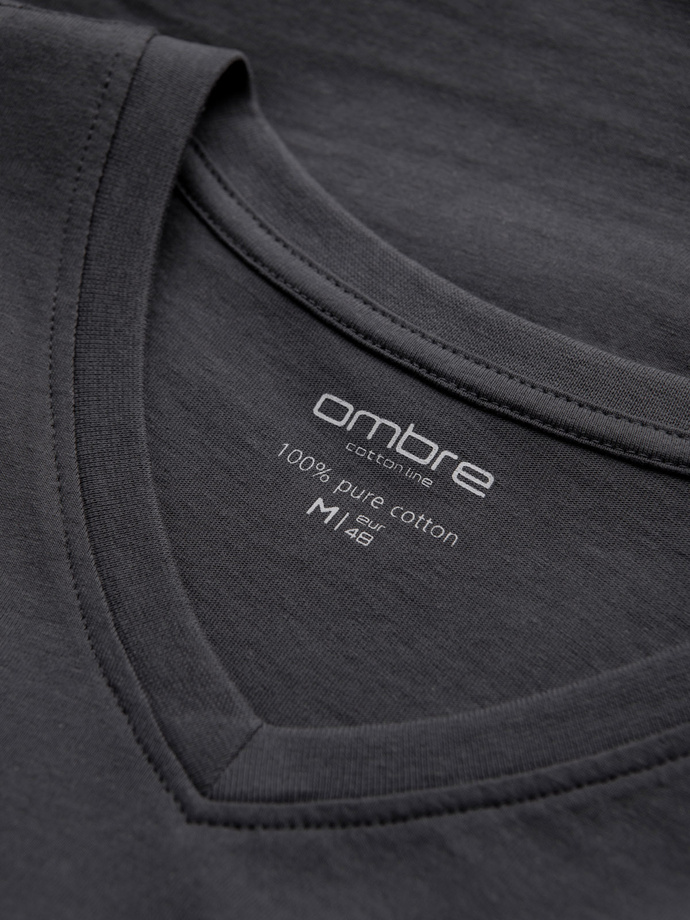Men's unprinted longsleeve with a v-neck - graphite V4 OM-LSBL-0108