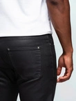 Pánské kalhoty z voskované džínoviny SLIM FIT - černé V3 OM-PADP-0149