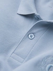 BASIC men's single color pique knit polo shirt - blue denim V17 OM-POBS-0100