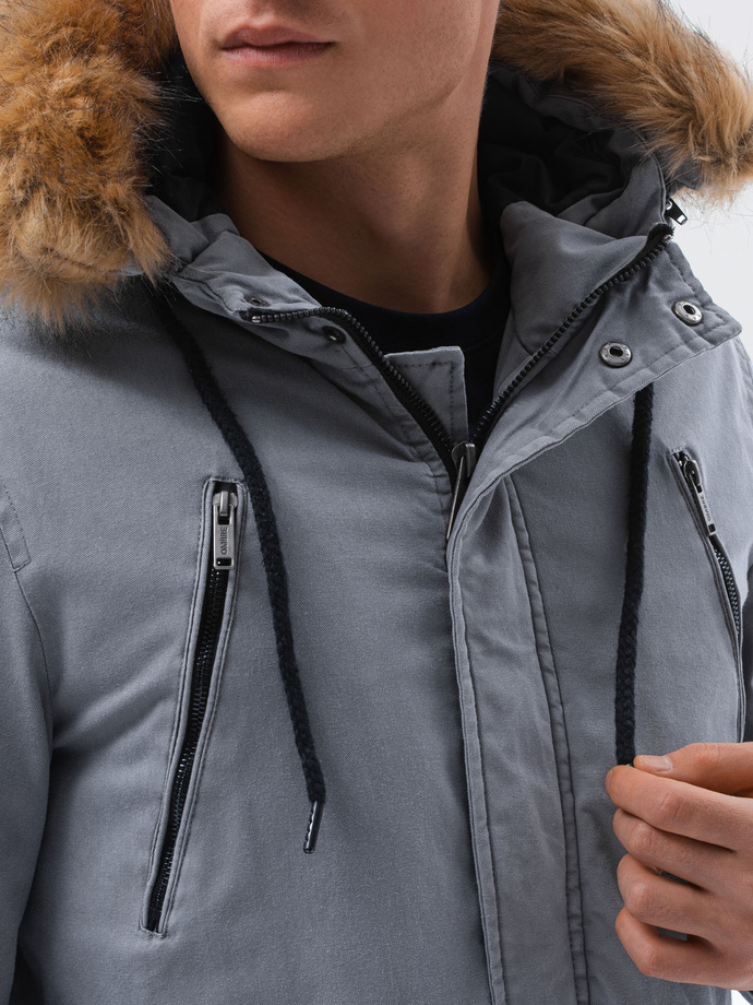 Men's winter jacket - grey C512