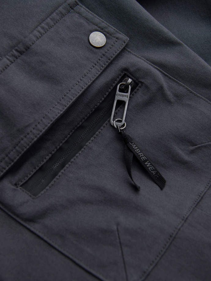 Pantaloni JOGGER pentru bărbați cu buzunare cargo cu fermoar - grafit V3 OM-PAJO-0125