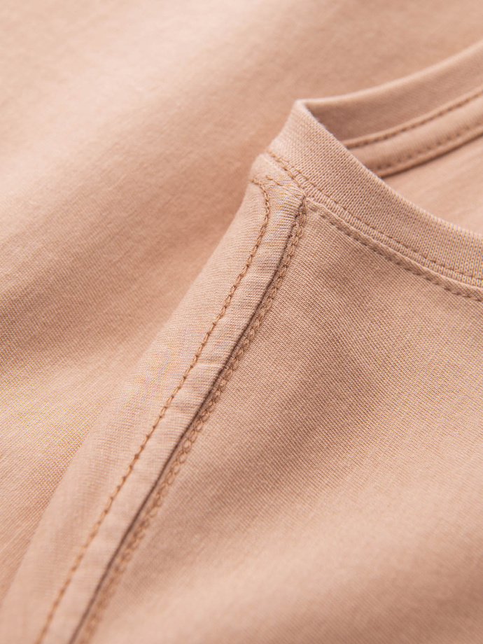 Tricou clasic din bumbac pentru bărbați BASIC - culoare carne V9 OM-TSBS-0146