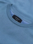 Classic men's sweater with round neckline - light blue V10 OM-SWBS-0106