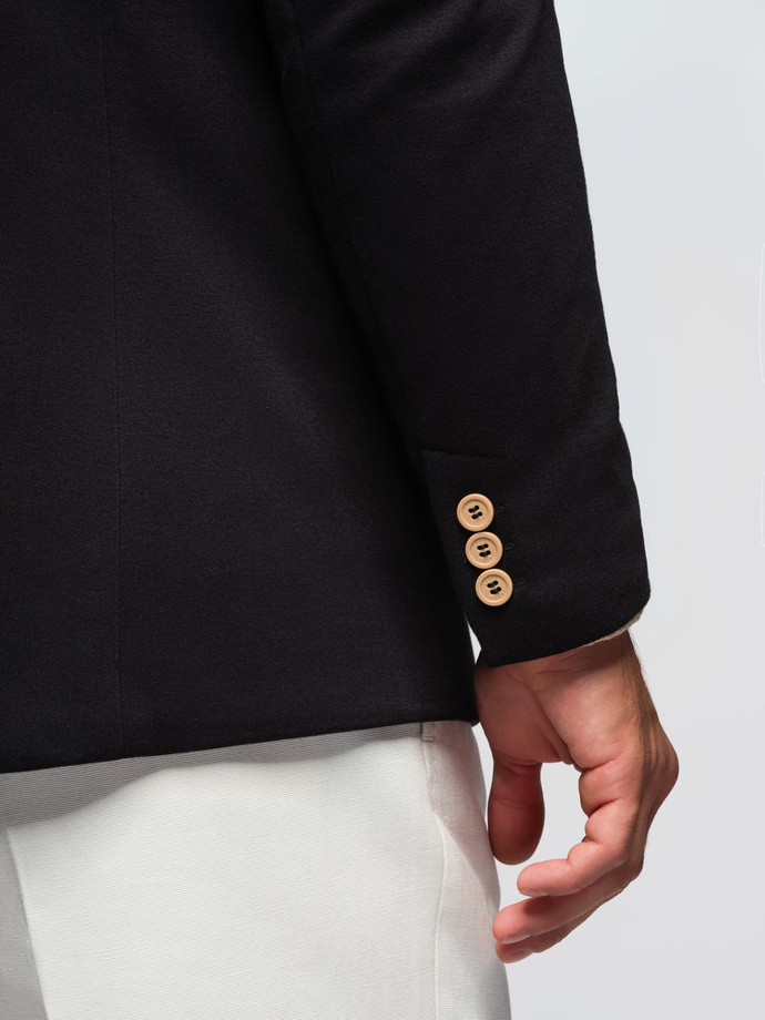 Vyriška prigludusi megzta striukė - juoda V5 OM-BLZB-0100