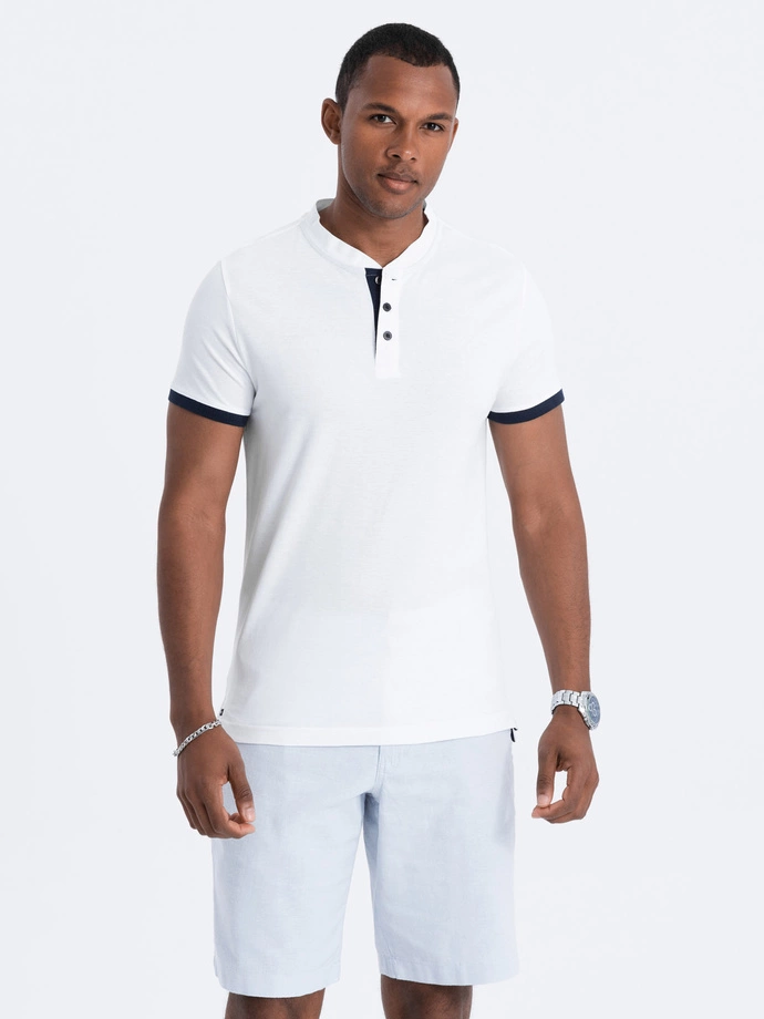 Men's plain polo shirt - white S1381