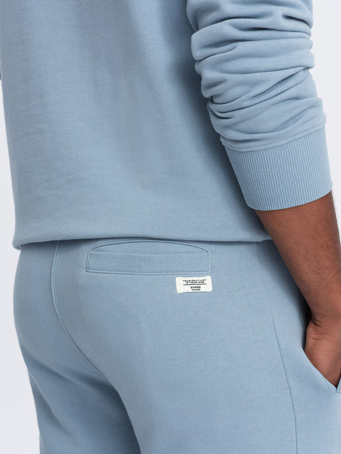 Set de hanorace pentru bărbați - top kangaroo + pantaloni scurți - albastru V7 Z75