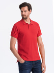 Men's pique knit polo shirt - red V22 S1374