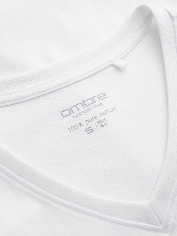 BASIC men's classic cotton T-shirt with a crew neckline - white V4 OM-TSBS-0145