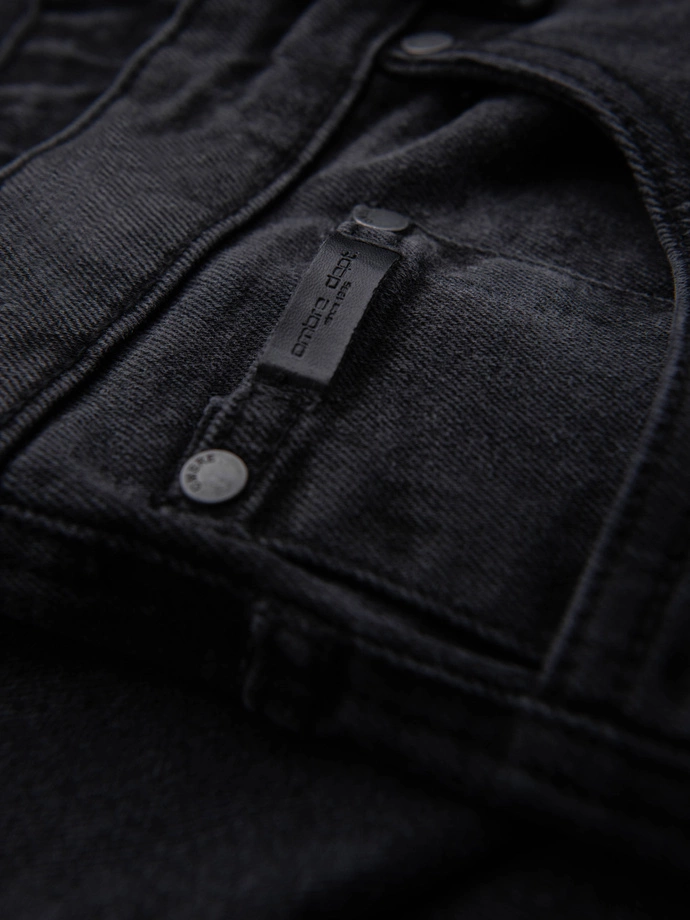 Pantaloni bărbătești JOGGERY din denim cu evazare clasică - negru V3 OM-PADJ-0265