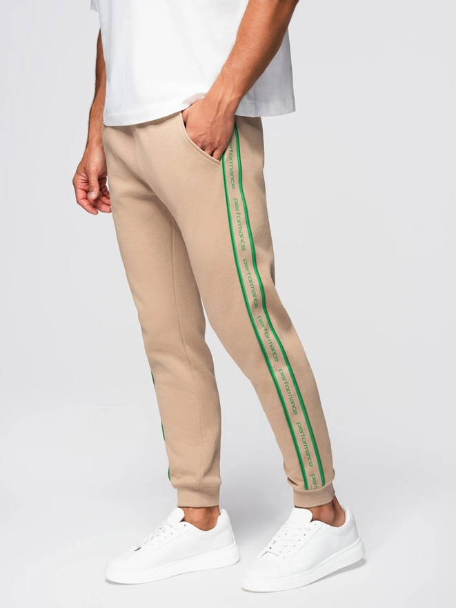 Men's sweatpants with contrast stitching - black V1 OM-PASK-0145