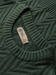 Knitted monochrome men's viscose cardigan - navy blue V1 OM-SWCD-0126