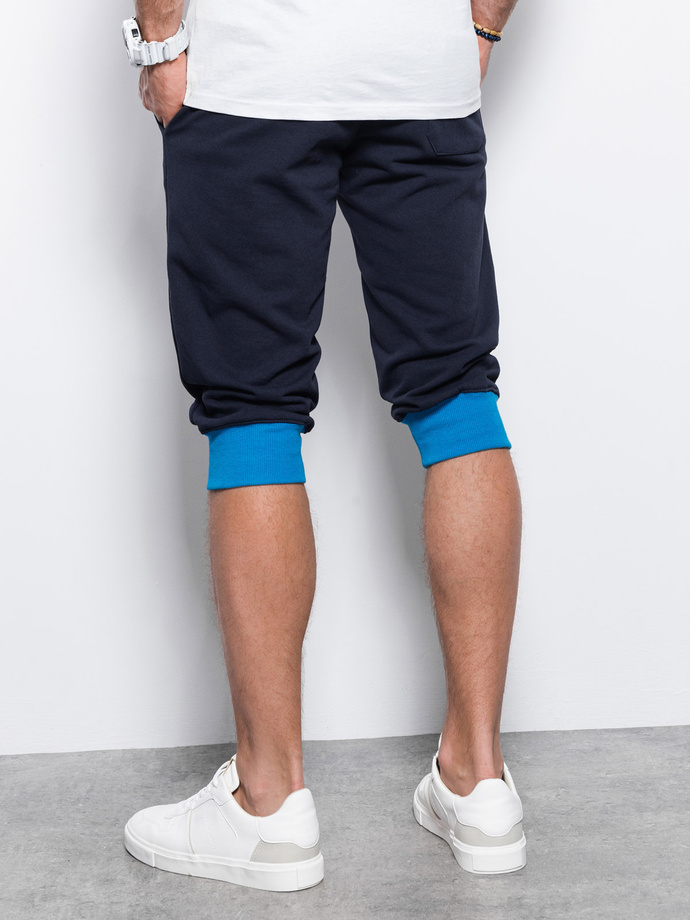 Pantaloni de trening scurti barbati - bleumarin/albastru V2 P29