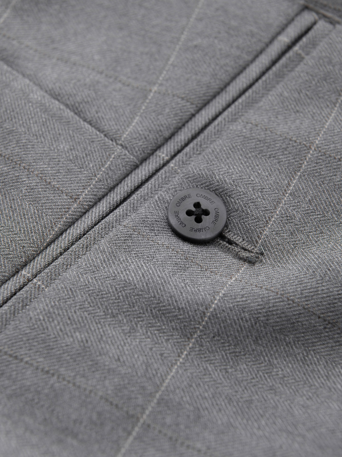 Men's classic cut pants in a delicate check - grey V3 OM-PACP-0187