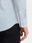 Vyriški SLIM FIT marškiniai su smulkiu raštu - balti V2 OM-SHCS-0140