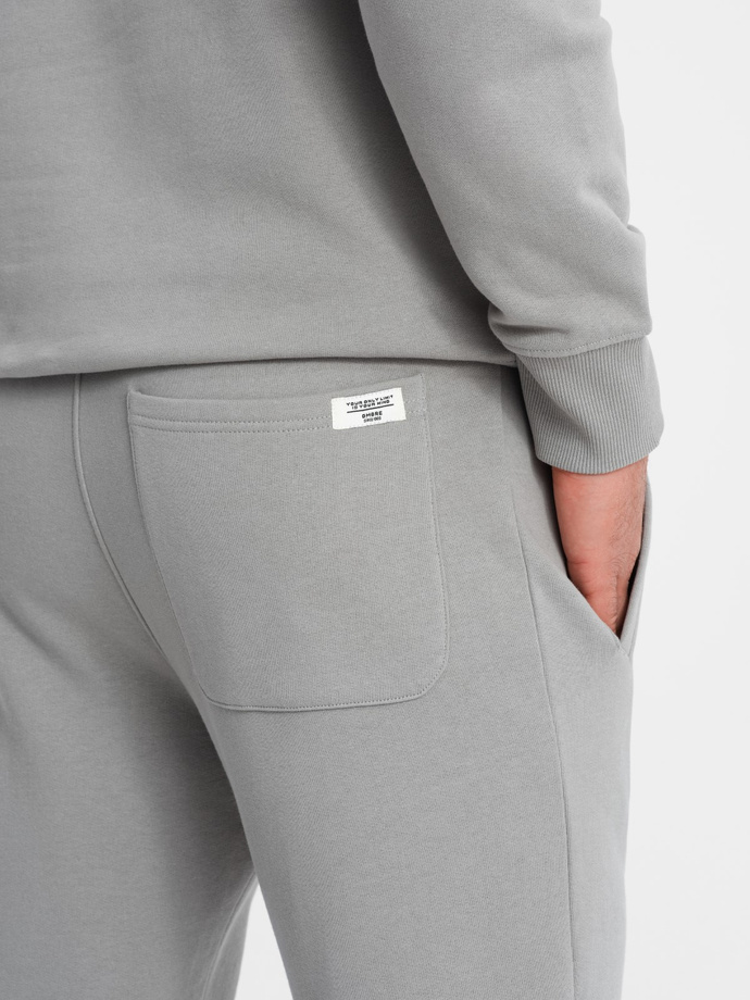 Men's sweatshirt set kangaroo sweatshirt + pants - gray V8 Z80