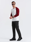 Men's pants with cargo pockets and leg hem - black V5 OM-PACG-0189