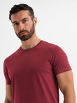 Classic BASIC men's cotton T-shirt - maroon V16 OM-TSBS-0236