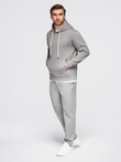 Men's BASIC kangaroo hooded sweatshirt - grey V8 B1674