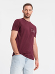 Tricou cu buzunare din bumbac Ombre Streetstyle pentru bărbați - maro V3 OM-TSCT-0108
