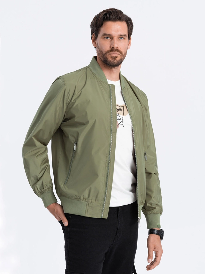 Men's classic bomber jacket - green V2 C439