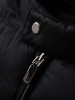 Men's quilted classic jacket with stand-up collar - black V1 OM-JALP-0261