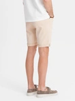 Men's denim classic shorts with rolled up leg - cream V2 OM-SRDS-0162