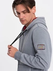 Prateľná pánska mikina na zips - svetlomodrá V3 OM-SSDS-0110