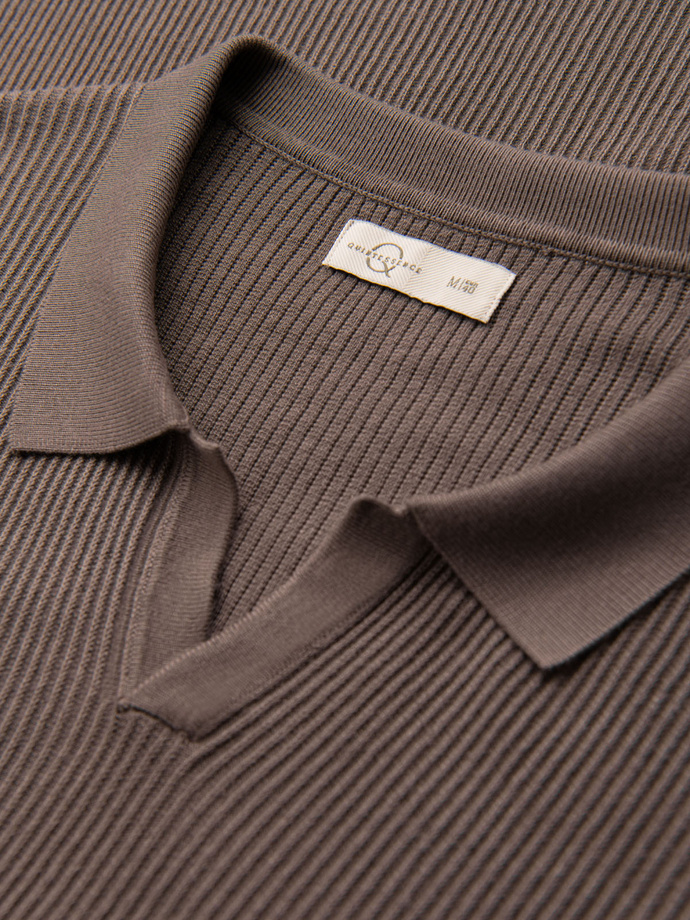 Tricou polo bărbătesc fără nasturi - albastru marin V3 OM-POSS-0110