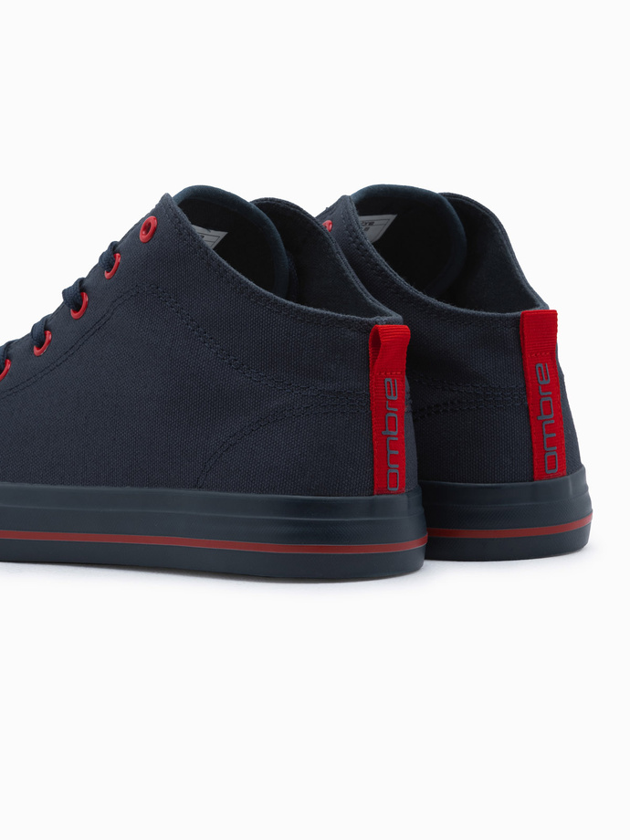 Pánske tenisky s kontrastnými prvkami - navy blue V3 OM-FOTH-0125
