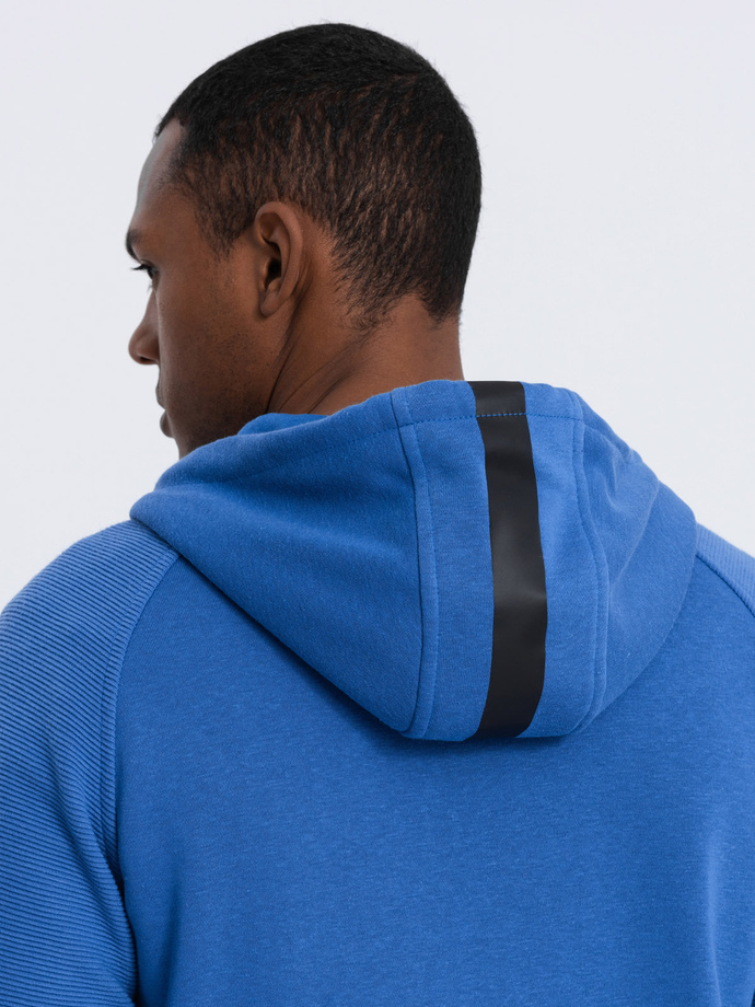 Hanorac cu glugă cu fermoar pentru bărbați - albastru V8 OM-SSZP-0124