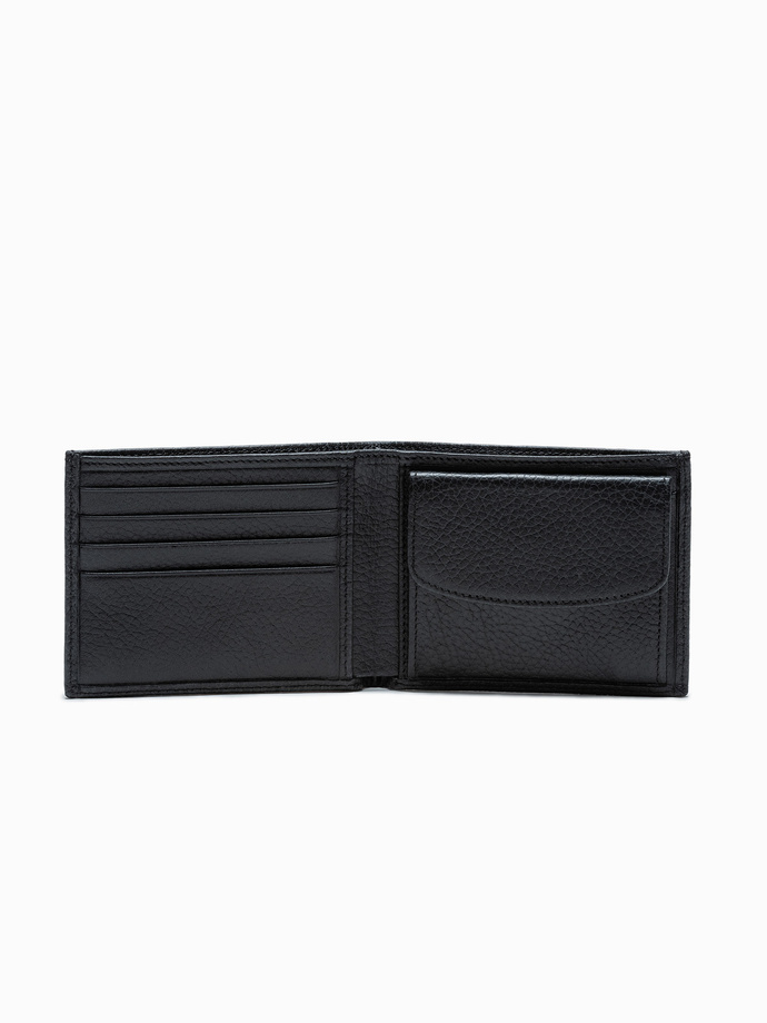 Men's leather wallet - black A609