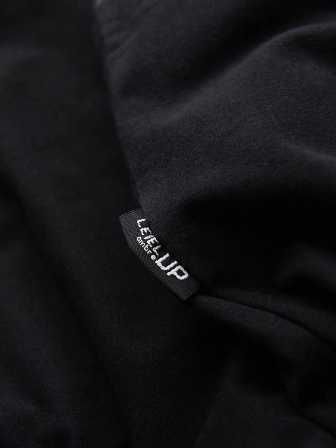 Pánské bavlněné tričko LOOSE FIT s kulatým výstřihem - černé V1 OM-TSBC-0234