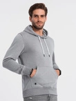 Men's hooded sweatshirt - grey melange V B979