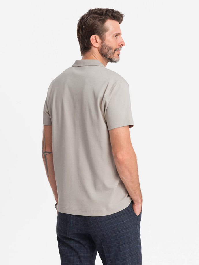 Pánske polo tričko s golierom na zips - popol V2 OM-POSS-0132