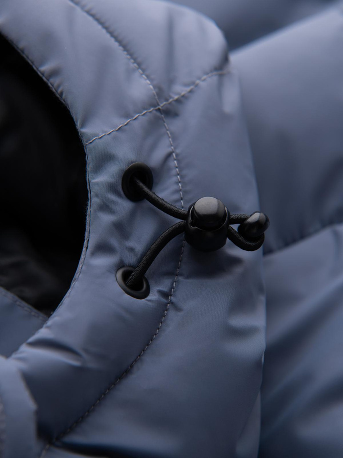 Vyriška apšiltinta dygsniuota striukė su raglano rankovėmis - išblukusios violetinės spalvos V6 OM-JAHP-0302