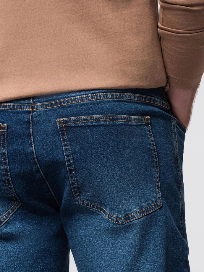 Pantaloni JOGGERS bărbătești din denim cu evazare clasică - albastru V2 OM-PADJ-0265