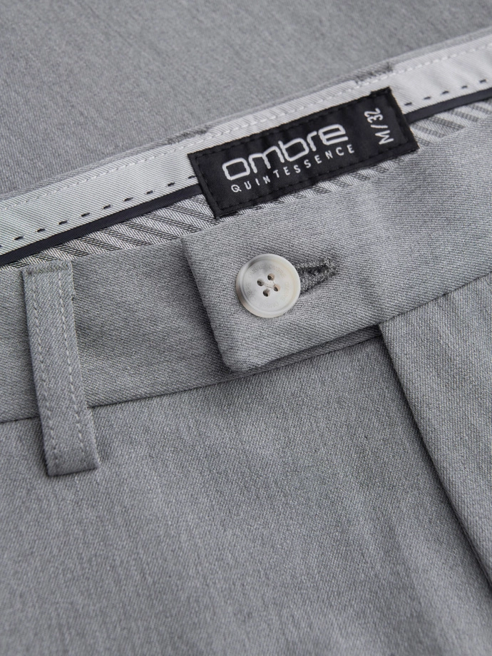 Elegantní pánské kalhoty SLIM FIT chino - světle šedé V1 OM-PACP-0191