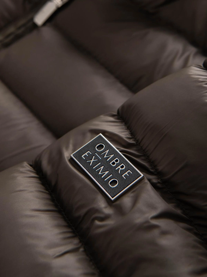 Pánská klasická prošívaná bunda se stojáčkem - olivová V3 OM-JALP-0261