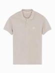 BASIC men's single color pique knit polo shirt - dark beige V5 OM-POBS-0100