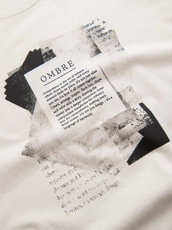 Men's cotton t-shirt with double printed logo - white V1 OM-TSPT-0211 