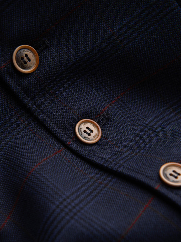 Vyriška liemenė be atvartų - tamsiai mėlyna V1 OM-BLZV-0123