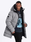 Jachetă parka lungă pentru bărbați - gri V2 OM-JALJ-0201