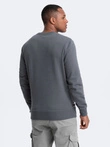 BASIC men's non-stretch cotton sweatshirt - graphite V11 OM-SSBN-0159