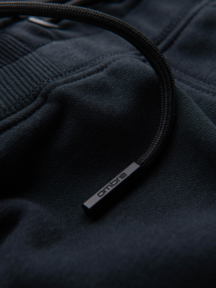 Pantaloni scurți din bumbac BASIC pentru bărbați - negru V9 OM-SRBS-0149